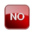 No icon glossy red. Royalty Free Stock Photo