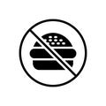 Black solid icon for No,nope and prohibited Royalty Free Stock Photo