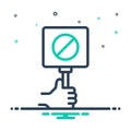 Mix icon for No, not and forbidden Royalty Free Stock Photo