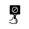 Black solid icon for No, nope and forbidden Royalty Free Stock Photo