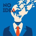 No idea concept. Business thinking, with chapped bulb instead head.