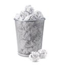 No idea - Crumpled paper can recycle was thrown to metal basket Royalty Free Stock Photo