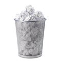 No idea - Crumpled paper can recycle was thrown to metal basket Royalty Free Stock Photo