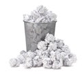 No idea - Crumpled paper can recycle was thrown to metal basket Royalty Free Stock Photo