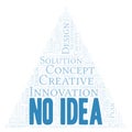 No Idea typography word cloud create with the text only. Royalty Free Stock Photo