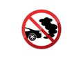 No idling or idle reduction sign on white background
