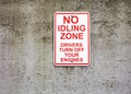 No idling zone sign