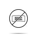 No imax, cinema icon. Simple thin line, outline vector of cinema ban, prohibition, embargo, interdict, forbiddance icons for ui