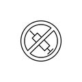 No injection, drug icon. Element of Health life icon. Thin line icon