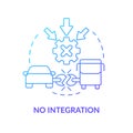 No integration blue gradient concept icon