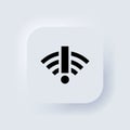 No internet connection icon. Weak, no signal, bad antenna sign. Bad connection problems concept. Neumorphic UI UX white user Royalty Free Stock Photo