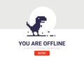 No internet connection pixel dinosaur offline art bad connection vector computer digital web concept network technology. Royalty Free Stock Photo