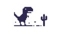 No internet connection pixel dinosaur offline art bad connection vector computer digital web concept network technology.