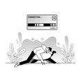 No internet connection, slow network connection vector illustration concept Royalty Free Stock Photo