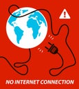 No internet connection vector concept poster or banner with unplugged electrical plug