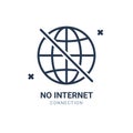 No internet signal access concept forbidden network. Bad connection mibile signal offline vector communication problem.