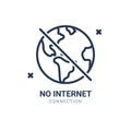 No internet signal access concept forbidden network. Bad connection mibile signal offline vector communication problem.