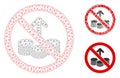 No Investing Vector Mesh Network Model and Triangle Mosaic Icon