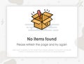 No items found. Something went wrong. Template design for error message