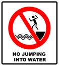 No jumping into water