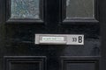 No junk mail precaution on door, London