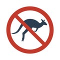 No kangaroo icon on white background. Royalty Free Stock Photo