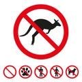 No kangaroo sign on white background Royalty Free Stock Photo