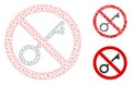 No Key Vector Mesh Wire Frame Model and Triangle Mosaic Icon Royalty Free Stock Photo