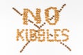 NO KIBBLES words, formed using actual dog food kibbles