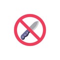 No knife prohibition flat icon