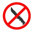 No Knife Sign and Symbol