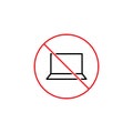 No laptop sign on white background Royalty Free Stock Photo