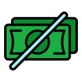 No laundry money icon vector flat Royalty Free Stock Photo