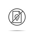 No leaflet, idea, book icon. Simple thin line, outline vector of book ban, prohibition, forbiddance icons for ui and ux, website