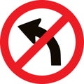 No left bend direction sign Royalty Free Stock Photo