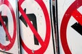 No Left Turn Construction Signs Royalty Free Stock Photo