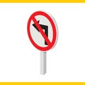 no left turn road sign. Vector illustration decorative design Royalty Free Stock Photo