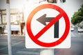 No Left Turn Sign on the way Royalty Free Stock Photo