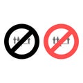 No lever diagram icon. Simple glyph, flat vector of charts and diagrams ban, prohibition, embargo, interdict, forbiddance icons Royalty Free Stock Photo