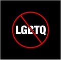 No LGBTQ icon. LGBTQ vector icon banned