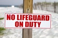 No Lifeguard On Duty Royalty Free Stock Photo