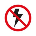 No lightning sign on white background.