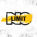 No Limit. Creative Inspiring Motivation Quote Template. Vector Typography Banner Design Concept