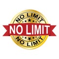 No limit golden sign badge medal stamp, vector illustration