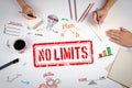No Limit stamp. The meeting at the white office table Royalty Free Stock Photo