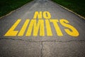 No limits message on the road Royalty Free Stock Photo