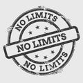 No limits rubber stamp on white.