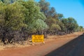 No lines do not overtake unless safe sign in road work area on Australian road Royalty Free Stock Photo