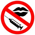 No lips injection vector sign Royalty Free Stock Photo