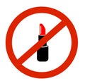 No lipstick sign vector